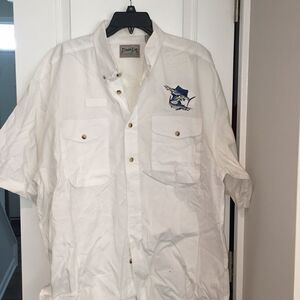 Cotton Men’s White Bimini Bay Pro Model Sport Fly Marlin Sailfish Fishing shirt